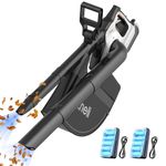 Litheli Battery Leaf Blower & Leaf Vacuum Cleaner 2-in-1 Brushless Motor, 78 m/s, 679 m³/h, 45 L Collection Bag, 3 Levels & Turbo Mode, Includes 2 x 4.0Ah Batteries