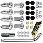 Anti Theft License Plate Screws, Anti Theft License Plate Frame Bolts Tamper Resistant Fasteners, Stainless Steel License Plate Screws, 1/4"(M6) Security Screw Set for Protection Car License Plates