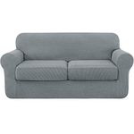 subrtex 2-Seater Sofa Cover with 2 Separate Cushion Covers, 3 Pieces Stretch Sofa Slipcover Replacement Furniture Protector (Loveseat, Light Grey)