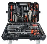 150-Piece Heavy Duty Stainless Steel Tool Kit, Multifunctional Wrench Set - Complete Tool Box for Home Use1/4 Inch, 1/2 Inch, 3/8 Inch, 1 Inch Hex Sockets Combination Set For Long Travel