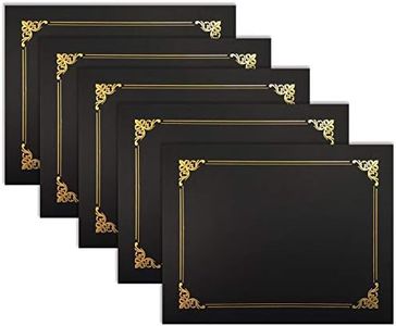 Better Office Products 25 Pack Black Certificate Holders, Diploma Holders, Document Covers with Gold Foil Border, by, for Letter Size Paper, 25 Count, Black