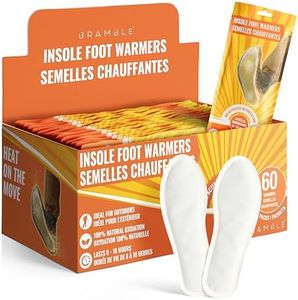 Bramble Insole Foot Warmers - Natural, Odorless, Air-Activated Warmers - Up to 10 Hours of Heat - 30 Pair (60 Warmers)