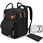 Large Diaper Bag For 2 Kids- 2 Compartment(2X Space), Expandable Twin Diaper Bag Backpack with Portable Changing Pad and USB Charging Port- Ideal for Travel and Shopping, One Size, Casual