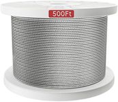 Muzata 500 ft 1/8" Stainless Steel Cable T316 Wire Rope for 1/8" Cable Railing System Deck Cable Railing Aircraft Cable Railing Hardware 7x7 Strands Indoor Outdoor DIY Balustrade Hanging WR02 WP1