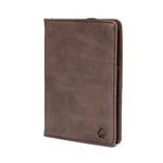 PORTER RILEY - Premium Leather Passport Holder/Case/Cover/Travel Wallet (Dark Brown)