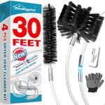 Sealegend 30 Feet Dryer Vent Cleaning Brush, Flexible Lint Brush with Drill Attachment, Upgraded Quick Snap Rods Extends Up to 30 Feet for Faster Cleaning