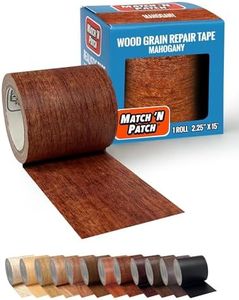 MATCH 'N PATCH Realistic Wood Grain Repair Tape - Durable Multi-Use Adhesive Tape for Furniture, Floors, Cabinets, Windows, Doors, RV, Home Decor & DIY Projects - Mahogany, 2.25 inch x 15 feet