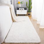 Chicrug Soft Runner Rug for Bedroom Living Room Plush Fluffy Rug 2x6 Feet, Shag Furry Area Rug Carpet Non Shedding for Nursery Children Kids Girls Room Home Decorative, White