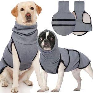 Hjyokuso Dog Anxiety Relief Jackets, Dog Anxiety Coat With Calming Hood, Dog Calming Coat, Dog Calming Vest Shirt With Ear Cover, Dog Jumper For Large Dogs, Dog Anxiety Vest For Fireworks, Thunder