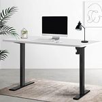 Artiss Electric Laptop Standing Desk Height Adjustable Sit Stand Desks 120cm X 60cm Desktop Table for Office Study Computer Workstation Home Use (White Top + Black Frame) Whole Piece Monitor Riser