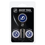 Team Golf NHL Tampa Bay Lightning Divot Tool Pack With 3 Golf Ball Markers Divot Tool with 3 Golf Ball Markers Pack, Markers are Removable Magnetic Double-Sided Enamel