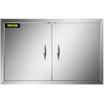 VEVOR Double Wall BBQ Access Door Cutout 31" Width x 24" Height BBQ Island Door w/Brushed Stainless Steel Perfect for Outdoor Kitchen Or BBQ Island