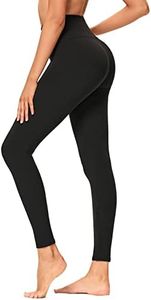 GAYHAY High Waisted Leggings for Women - Soft Opaque Slim Tummy Control Printed Pants for Running Cycling Yoga, A-1black, Large-X-Large