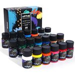 ARTME Acrylic Leather Paint Set, 20 Colors x 30ml Acrylic Leather Dye Kit Perfect for Shoes, Sneakers, Jackets, Leather Sofa, and Car Seat