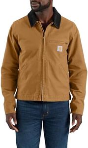 Carhartt Chaqueta Rugged Flex Relaxed Fit Duck Detroit para hombre, Carhartt Brown, Medium