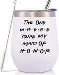 GEANHIL Bridesmaid Gift From Bride-Bachelorette Party Gift-Wedding Gifts for Maid of Honor Besties Women-Friends TV Show-12oz Tumbler Coffee Mug Cup-THE ONE WHERE YOU'RE MY MAID OF HONOR