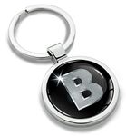 Biomar Labs® 3D Metal Alphabet A-Z Personalised Initials Keyring Keychain Silver Men Women Gift Letter B KK 2