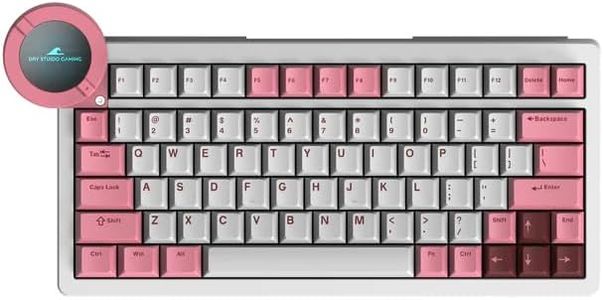 DRY STUDIO Battleye 74.5 RT HE Magnetic Wired Gaming Keyboard with Mechanical Feel Full Metal Aluminum with Touch Screen and Rapid 4-Mode Switching RGB Lighting & Gaming Accessories - Pink Blaze