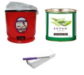 CUVLY Wax Heater For Wome Waxing Kit Combo Machine Warmer Hot with Hair Removal,Heater + 550gm + Wax Strip + Knife Waxing Combo | Hair Removal Waxing Kit Women (Alover)