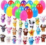 ThinkMax 24pcs Easter Eggs Filled with Finger Puppets for Easter Basket Stuffers, Easter Eggs Hunt, Easter Party Favor, Easter Gift for Kids