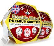 DIY Doctor Double Sided Carpet Tape Heavy Duty, 2 Pack (20 Meters x 21mm), No Residue Extra Strong Sticky Rug Grip Tape, Carpet Grippers for Rugs