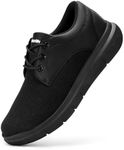 FitVille Men's Wide Dress Shoes Casual Walking Shoes for Men Leisure Fashion Sneakers Casual Business Oxfords Shoes Black