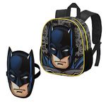 DC Comics Batman Knight-Mask Backpack, Black, 9.5 x 24 x 27 cm, Capacity 6 L