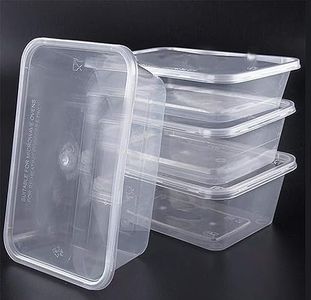 100 SETS Takeaway Containers Take away Food Disposable Plastic 500mL/ 600mL /750mL /1000mL Takeaway, Food Packaging, Restaurant (500ml)