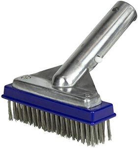 Poolmaster 20178 Aluminum-Back Swimming Pool Wall Brush with Stainless Steel Bristles, 5-Inch, Silver