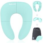 Jool Baby Products - Folding Travel Potty Seat for Boys and Girls, Fits Round & Oval Toilets, Non-Slip Suction Cups, Includes Free Travel Bag (Aqua)