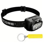 Nitecore NU33 700 Lumen Aluminum Headlamp Triple Light Sources USB-C Rechargeable Headlight Tag, White,red