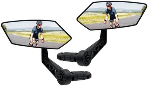 Homieway 2PCS Bike Mirror, HD Glass Bicycle Mirrors for Handlebar Mount, Adjustable Bar End Bike Rear View Mirror, Scratch Resistant Handlebar Mirrors for E-bike & Scooter (Left&Right 0.59-0.78")