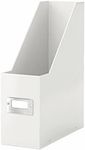 Leitz Magazine File Holder, A4, Cardboard Document Storage Box with Label, Foldable, for Home, Office & School, Click and Store Range 60470001 - White