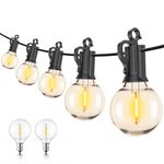 Brightown 60FT Outdoor String Lights, Globe Patio Lights with 30+3 LED G40 Plastic Shatterproof Bulb, Waterproof Connectable Edison Hanging Lights, Backyard Lights for Balcony Outside Gazebo Decor