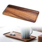 KITERI Wood Serving Tray Wood Serving Platter Rectangle Solid Wood Serving Tray Tea Serving Plate Walnut Tray Tea Tray for Display Fruit Snacks Appetizer Sushi Food Decor(30x12CM)