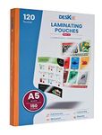 Deskit A5 Laminating Pouches, Gloss, 120 Sheets, 150 Microns- Clear and Durable Presentations - Handy Size with Ideal Rigidity for Everyday Use.