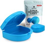 FRESH KNIGHT Retainer Case (2 Pack). Retainer Case with Vent Holes. Perfect Denture case, Mouth Guard Case, Aligner Case, Mouth Guard Case, Retainer Cases (Sky Blue)