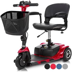 Vive 3 Wheel Mobility Scooter - Electric Powered Mobile Wheelchair Device for Adults - Folding, Collapsible and Compact for Travel - Long Range Power Extended Battery with Charger and Basket Included