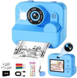 Kids Camera Instant Print - 1080P Camera for Kids with Printing Photo Paper, Toddler Digital Camera for 3 4 5 6 7 8 9 10 Years Old, Christmas Birthday Toys Gifts for Boys Girls Aged 3-12