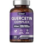 Quercetin Supplement 815mg Complex | 120 Vegan Tablets | Providing 519mg of Quercetin with Bromelain, Vitamin C, Rosehip, Acerola and Rutin | by Horbaach