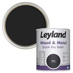 Leyland Wood & Metal Quick Dry Satin, Black, 750ml