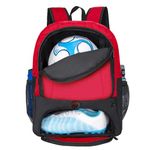 Soccer Ball Bag-Backpack for Basketball,Volleyball with Cleat Shoes and Ball Compartment Laptop Sleeve for Travel,School Team (Red)