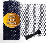 GENNIZZ Black Plastic Wire Mesh Fence Roll, 0.4m x 5m (15.7IN x 16.4FT) Chicken Wire Mesh, Durable Plastic Fencing & Netting for Poultry,Dog,Rabbit