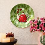 JIKRAA® Amazing Art Ceramic Decorative Wall Plate/Table Top Plate with Stand and Hook for Hotel, Cafe, Home and Office - Design 9 (8 Inch)