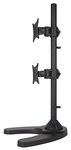 Rife Dual Monitor Freestanding Desk Stand | for LCD LED Flat Screen TV Holds in Vertical Position | 2 Screens up to 27 Inch, Black