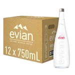 Evian Natural Mineral Water Bottle, 12 x 750 ml