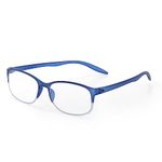 DR.HARMANN'S READING GLASSES FITTED WITH BLUE BLOCK LENS (Model: Library 8 Matt Blue colour +1.25 Computer Readers with Blue Light Blocking and Blue Rays filter)