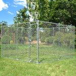 HITTITE Extra Large Outdoor Dog Kennel, 10x10 Anti-Rust Dog Kennel Outside Without Roof, Galvanized Chain Link Dog Runs for Outside with Secure Lock(10'L x 10'W x 6'H)