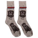 Foozys Mens Crew Socks | Cute Dog Dad Funny Gift for Canine Pet Novelty | 1 Pair, Pug Black, One Size