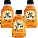 3 x 340g Runny Clear Honey Sqeezy Bottle Breakfast Pancake Porridge